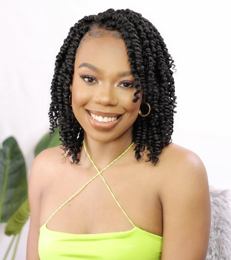 Passion Twist Crochet Hair 8Inch Passion Twist Hair 8 Packs PreTwisted Short Passion Twist Crochet Hair for Black Women Soft Curly Crochet Hair 1B